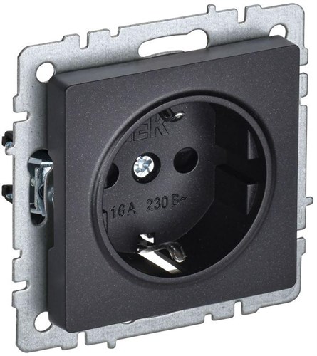 Розетка BRITE РС14-1-0-БрЧ 16А с заземл. защ. шторки механизм черн. IEK BR-R14-16-K02 1617423 - фото 16748810
