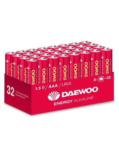 Элемент питания алкалиновый AAA/LR03 1.5В Energy Alkaline 2021 Pack-32 (уп.32шт) DAEWOO 5030084 1588743 - фото 16749016