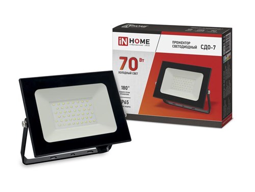 Прожектор светодиодный СДО-7 70Вт 6500К IP65 6300лм 230В черн. IN HOME 4690612034645 1414386 - фото 16749131