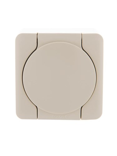 Розетка 1-м ОП Viola с заземл. с крышкой крем. LEZARD 751-0300-123 536593 - фото 16749444