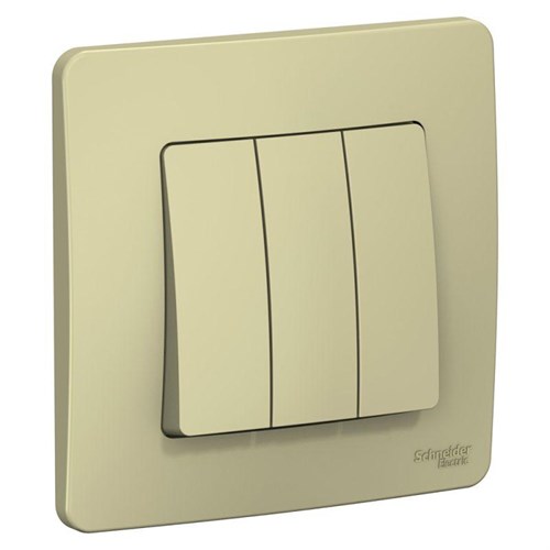 Выключатель 3-кл. СП Blanca 10А IP20 (сх. 1+1+1) 250В беж. SE BLNVS100507 520105 - фото 16749674