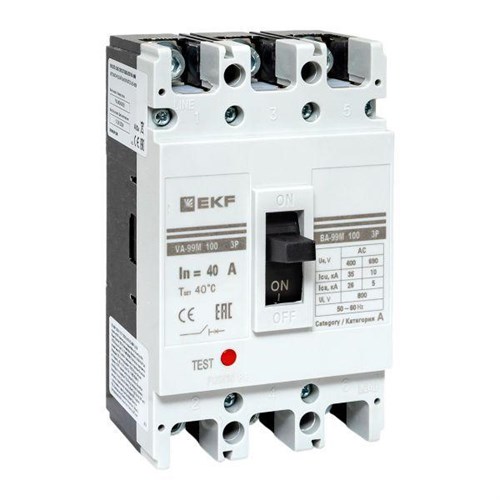 Выключатель автоматический 3п 100/40А 35кА ВА-99М PROxima EKF mccb99-100-40m 1257910 - фото 16749693