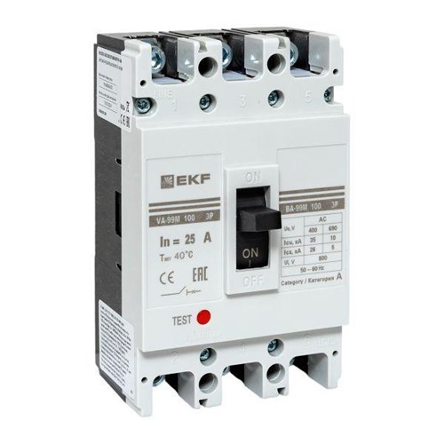 Выключатель автоматический 3п 100/25А 35кА ВА-99М PROxima EKF mccb99-100-25m 1257908 - фото 16749696