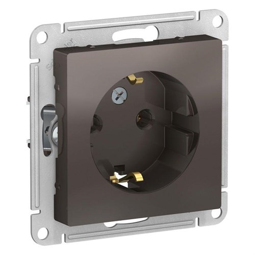Розетка 1-м СП AtlasDesign 16А IP20 с заземл. механизм мокко SE ATN000643 1240369 - фото 16749795