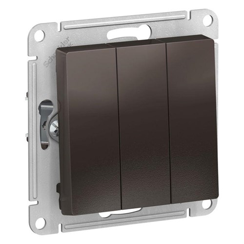 Выключатель 3-кл. СП AtlasDesign 10А IP20 (сх. 1+1+1) 10AX механизм мокко SE ATN000631 1240363 - фото 16749796