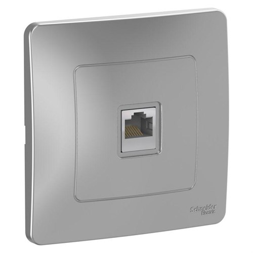 Розетка компьютерная 1-м СП Blanca RJ45 кат.5E алюм. SE BLNIS045003 1210337 - фото 16749950