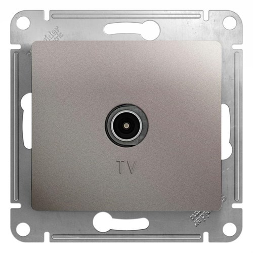Розетка телевизионная оконечная TV Glossa 1дБ механизм платина SE GSL001291 463598 - фото 16749986