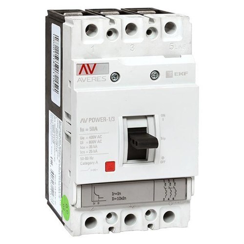 Выключатель автоматический 3п 50А 35кА AV POWER-1/3 TR AVERES EKF mccb-13-50-TR-av 1208932 - фото 16750006
