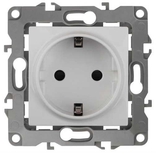 Розетка 1-м СП Эра12 12-2101-01 16А IP20 16AX 250В 2P+E Schuko механизм бел. Эра Б0014675 1193556 - фото 16750086