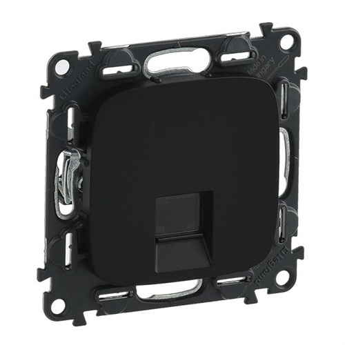 Розетка компьютерная 1-м Valena Allure RJ45 кат.5E UTP с лицев. панелью механизм антрацит Leg 753950 1181850 - фото 16750168