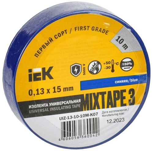 Изолента ПВХ 0.13х15мм (рул.10м) син. IEK UIZ-13-10-10M-K07 304398 - фото 16750243