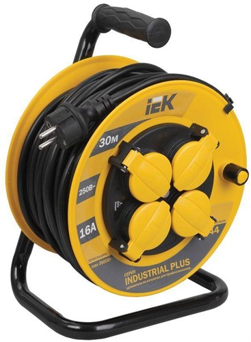 Удлинитель на катушке 4х30м с заземл. 16А IP44 Industrial plus УК30 3х1.5 термозащита IEK WKP15-16-04-30-44 280613 - фото 16750440