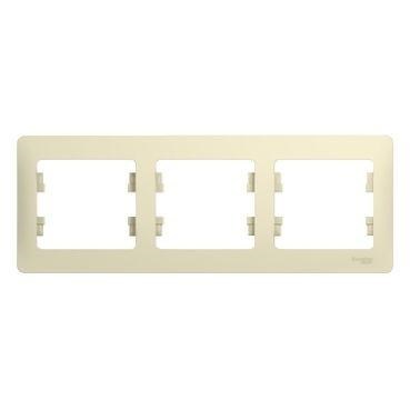 Рамка 3-м Glossa горизонт. беж. SE GSL000203 275177 - фото 16750457