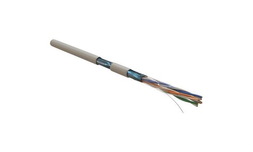 Кабель витая пара F/UTP кат.5E 4х2х0.51мм 24AWG solid PVC FUTP4-C5E-S24-IN-PVC-GY-305 сер. (м) Hyperline 42052 291282 - фото 16750515