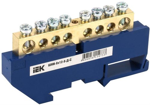 Шина нулевая на DIN-изол. ШНИ 8х12-8-Д-С IEK YNN10-812-8D-K07 272170 - фото 16750594