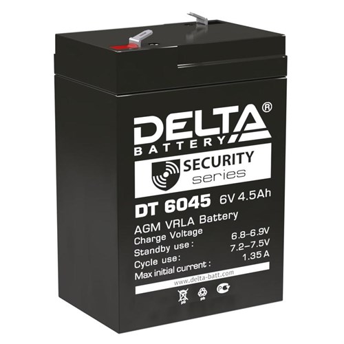 Аккумулятор ОПС 6В 4.5А.ч Delta DT 6045 262320 - фото 16750597