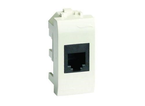 Розетка компьютерная СП 1мод. Brava RJ45 кат.5E экранир. бел. DKC 76457B 1025691 - фото 16750603