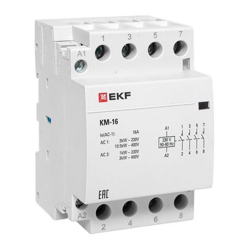 Контактор модульный КМ 16А 4NО (3 мод.) EKF km-3-16-40 247982 - фото 16750740