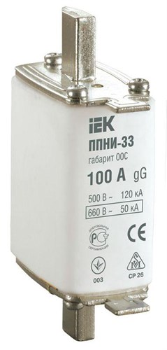 Вставка плавкая ППНИ-33 100А габарит 00С IEK DPP11-100 159433 - фото 16750904