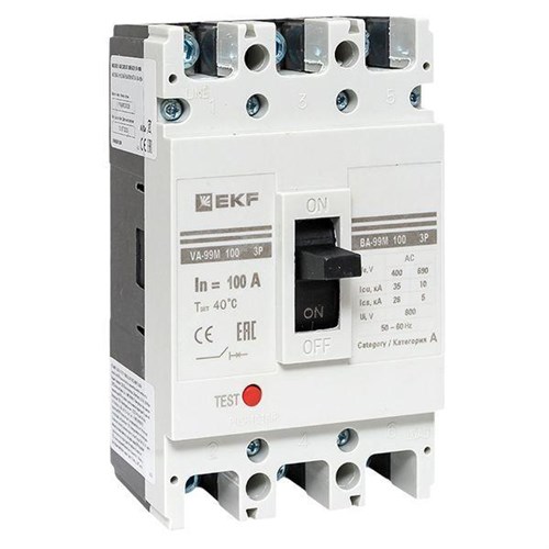 Выключатель автоматический 3п 100/100А 35кА ВА-99М PROxima EKF mccb99-100-100m 209155 - фото 16751102