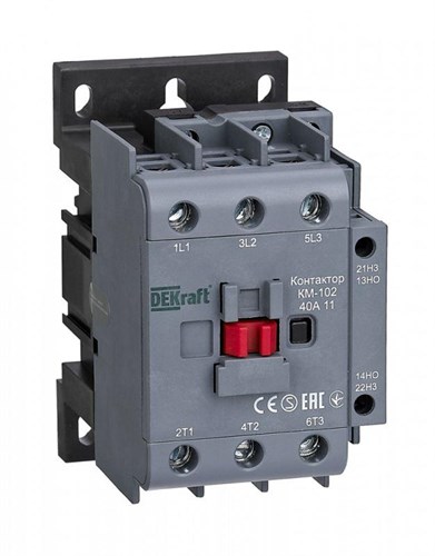 Контактор КМ-102 3п 40А кат. 230В AC 1НО+1НЗ AC-3 AC-4 DEKraft 22006DEK 122795 - фото 16751117
