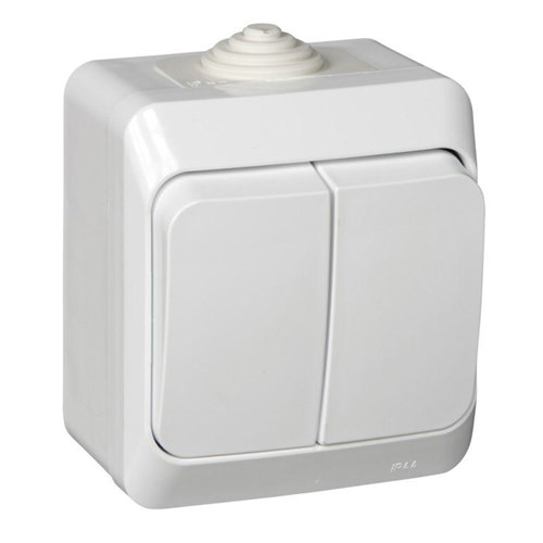 Выключатель 2-кл. ОП Этюд 10А IP44 10AX бел. SE BA10-042B 97302 - фото 16751197