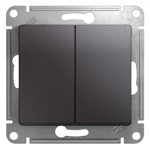 Переключатель проходной 2-кл. СП Glossa 10А IP20 (сх. 6) 10AX механизм графит SE GSL001365 454358 - фото 16751459