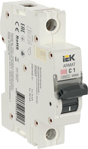 Выключатель автоматический модульный 1п C 1А M06N ARMAT IEK AR-M06N-1-C001 1596817 - фото 16751509