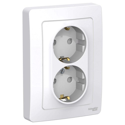 Розетка 2-м СП Blanca 16А IP20 250В с заземл. защ. шторки бел. SE BLNRS001121 1210265 - фото 16751643
