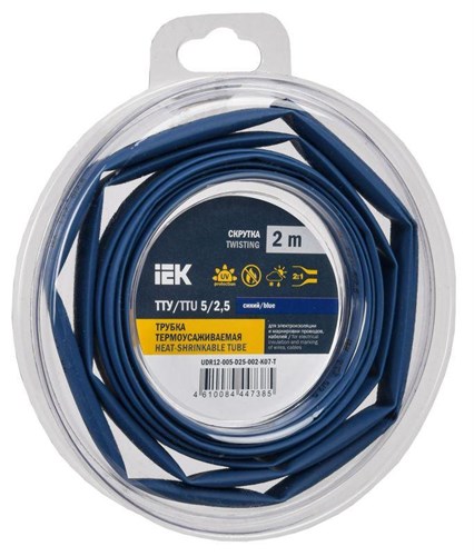 Трубка термоусадочная ТТУ нг-LS 5/2.5 син. (уп.2м) IEK UDR12-005-D25-002-K07-T 1777090 - фото 16752244