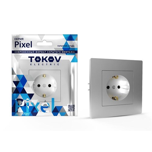 Розетка 1-м СП Pixel 16А IP20 с заземл. защ. шторки в сборе алюм. TOKOV ELECTRIC TKE-PX-R1FZSF-C03 1792268 - фото 16752297