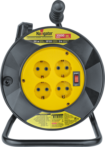 Удлинитель на катушке 4х50м с заземл. 93 913 NPE-R-04-50-E-3х1.5 NAVIGATOR 93913 1746018 - фото 16752365