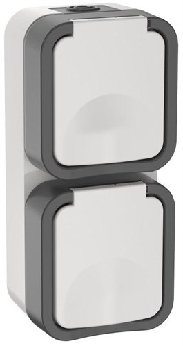 Розетка 2-м ОП TORS 16А IP55 TS232 вертик. с заземл. с крышкой бел. IEK TS-R26-16-55-V-K41 1761221 - фото 16752452