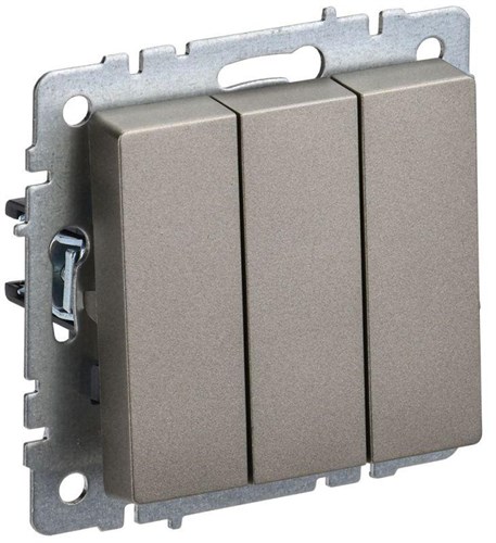 Выключатель 3-кл. СП BRITE ВС10-3-0-БрШ 10А механизм шампань IEK BR-V30-0-10-K37 1617294 - фото 16752822