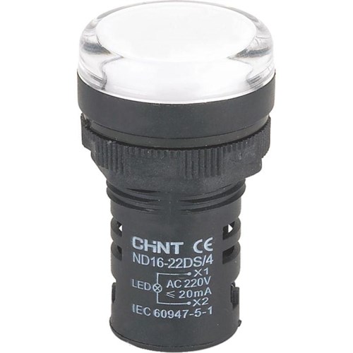 Индикатор ND16-22DS/4 бел. AC 230В (R) CHINT 593085 1612288 - фото 16752861
