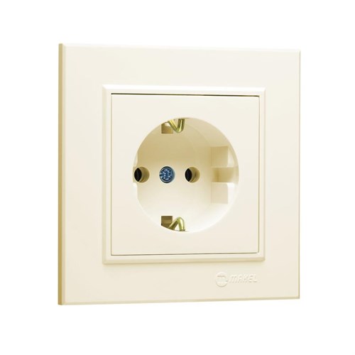 Розетка с/з (Керамика) СП Karea 16А IP20 крем. Makel 56010008 1600128 - фото 16753021