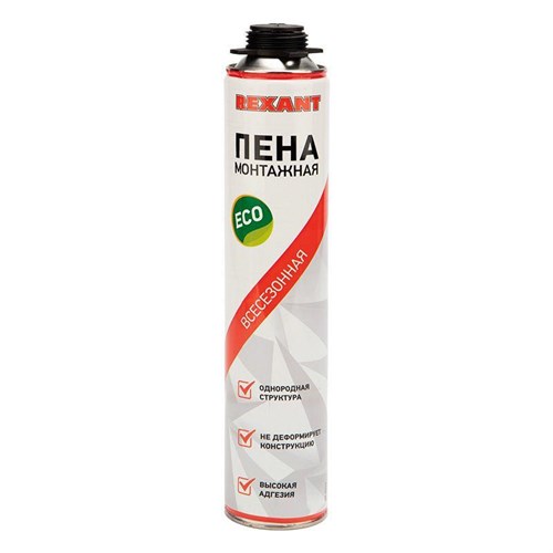 Пена монтажная всесезонная для пистолета 40л eco Rexant 89-0903 1459099 - фото 16753209