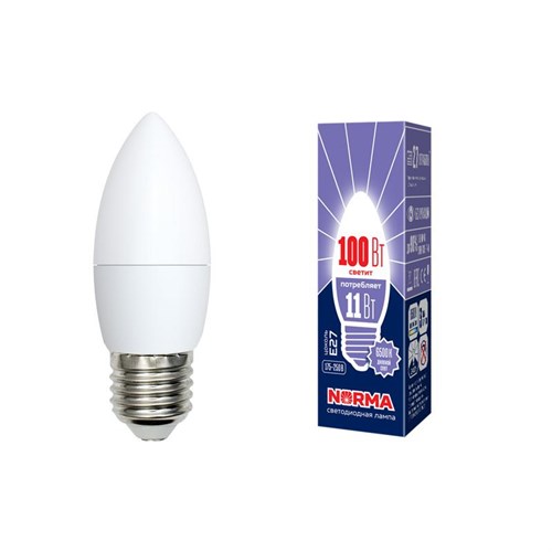 Лампа светодиодная LED-C37-11W/DW/E27/FR/NR Norma 11Вт матовая E27 (упак. картон) Volpe UL-00003813 1326435 - фото 16753379