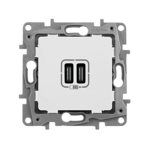 Устройство зарядное Etika с двумя USB-разъемами тип C-тип C 240В/5В 3000мА сл. кость Leg 672335 537665 - фото 16753490