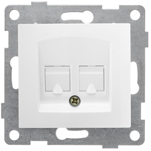 Розетка компьютерная 2-м СП Bravo RJ45 механизм бел. GUSI С10К2-001 543222 - фото 16753593