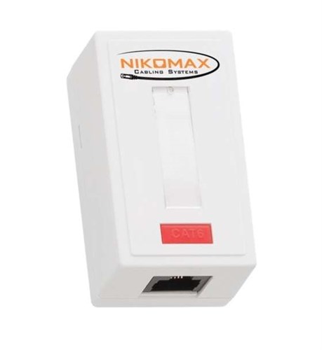 Розетка 1 порт кат.6 (класс E) 250МГц RJ45/8P8C 110/KRONE T568A/B на печатной плате неэкран. бел. NIKOMAX NMC-WO1UE2-WT 494218 - фото 16753693