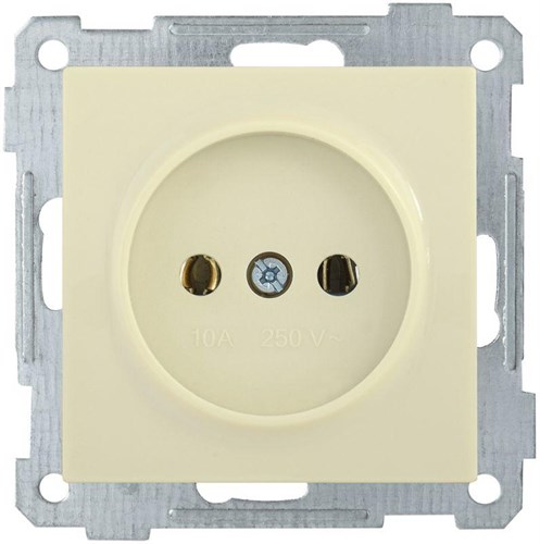 Розетка 1-м СП Bolero РС10-1-0-Б 10А IP20 без заземл. механизм крем. IEK ERB10-K33-10 1282970 - фото 16753699