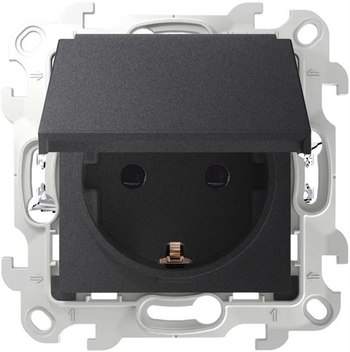 Розетка 1-м СП Simon 24 16А IP44 2P+E Push&Go механизм графит Simon 2420448-038 1278964 - фото 16753736