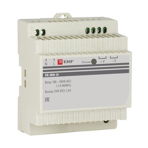 Блок питания 24В DR-30W-24 EKF dr-30w-24 1220412 - фото 16753946