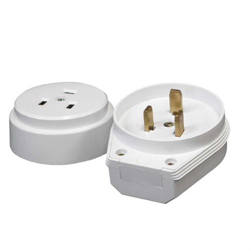 Разъем РШ-ВШ 32А 250В 2P+PE откр. уст. бел. UNIVersal 1235 474902 - фото 16754008