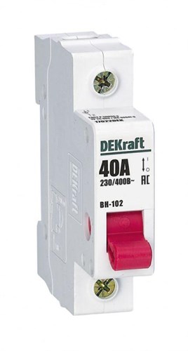 Выключатель-разъединитель 1п 40А ВН-102 DEKraft 17022DEK 1209803 - фото 16754010