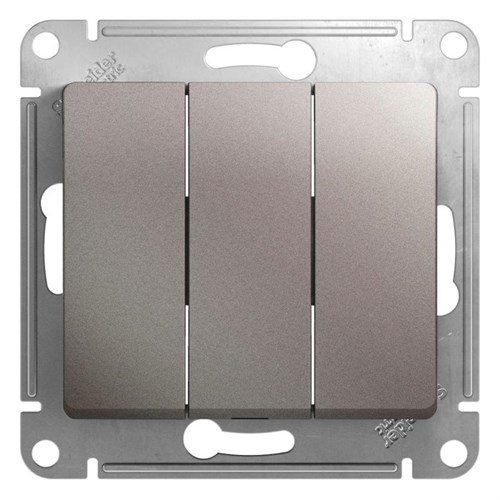 Выключатель 3-кл. СП Glossa 10А IP20 (сх. 3) 10AX механизм платина SE GSL001231 458398 - фото 16754075