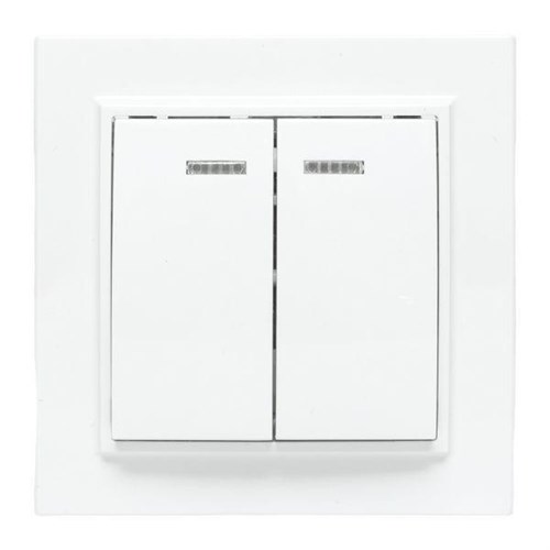 Выключатель 2-кл. СП Минск 10А IP20 с индикатором бел. Basic EKF ERV10-123-10 453872 - фото 16754132