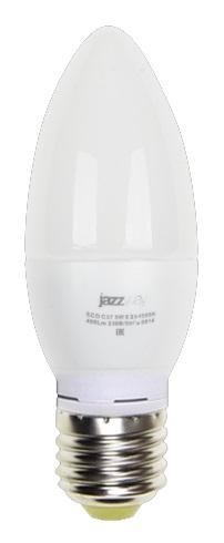 Лампа светодиодная PLED-ECO 5Вт C37 свеча 3000К тепл. бел. E27 400лм 230В JazzWay 2855312A 389991 - фото 16754386