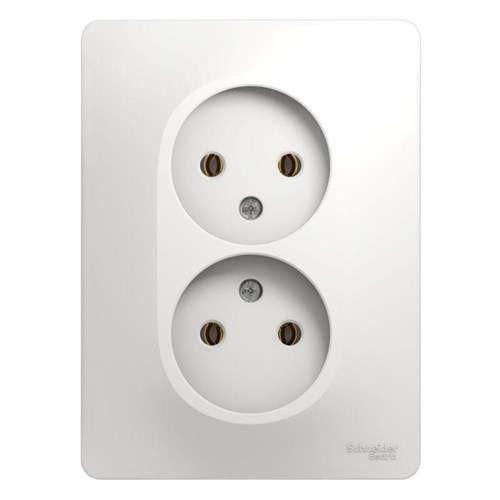 Розетка 2-м СП Glossa 16А IP20 без заземл. бел. SE GSL000120 275143 - фото 16754513